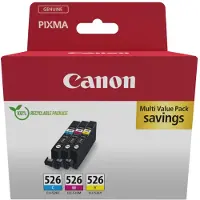 Canon Pack de 3 cartouches d'encre Genuine Pixma CLI526 CMY NEW SEC