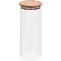 vidaXL -Speichertöpfe mit Bambusdeckel 6 pc 1000 ml Glass