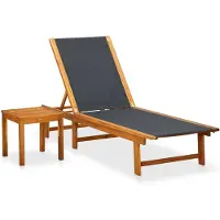 vidaXL Bain de soleil avec table en acacia