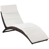 vidaXL Bain de soleil pliable avec support Poly rotin brun