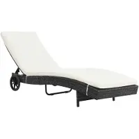 vidaXL Bain de soleil en poly rotin 199 x 60 x 37 cm noir et blanc