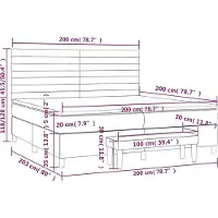 vidaXL Lit boxspring avec matelas bleu 200x200 cm Tissu
