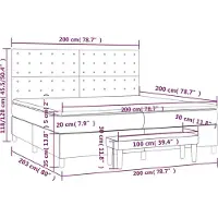 vidaXL Lit boxspring avec matelas Taupe 200x200 cm Tissu