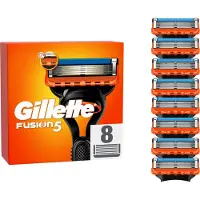 Gillette Lames de rasoir Fusion 5 pour rasoirs, 8 lames de rechange pour rasoirs mécaniques pour hommes avec lame quintuple