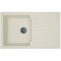 Generique Evier de cuisine encastré 1 cuve + 1 égouttoir Aloa - Résine - 81 x 50 cm - Blanc