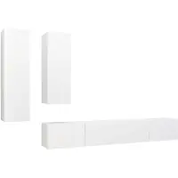 vidaXL Ensemble de 4 armoires TV blanc en bois composite