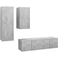 vidaXL Ensemble d'armoires TV 4 pièces gris béton Bois composite