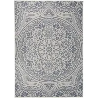vidaXL Tapis à tissage plat d'extérieur 120x170 cm Motif bleu