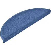 vidaXL Tapis d'escalier 10 pièces 56 x 17 x 3 cm Bleu Demi-rond