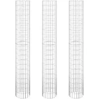 vidaXL Gabion lits surélevés 3 pcs. Rond Acier galvanisé Ø30x200 cm