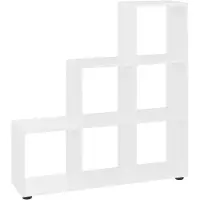 vidaXL Bibliothèque escalier Blanc brillant 107 cm Bois d'ingénierie