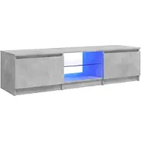 vidaXL Armoire TV avec lampes LED gris béton 140x40x35,5 cm