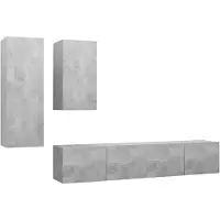 vidaXL Ensemble d'armoires TV 4 pièces gris béton Bois composite