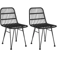 vidaXL Chaises de jardin 2 pcs. noir 48x62x84 cm rotin PE