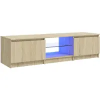 vidaXL Armoire TV avec lampes LED Chêne Sonoma 140x40x36 cm