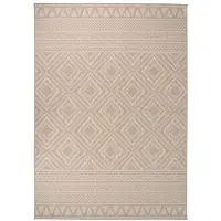 vidaXL Tapis d'extérieur tissé plat 120x170 cm brun rayé