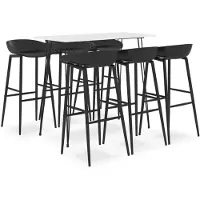vidaXL Ensemble de bar 7 pièces blanc et noir