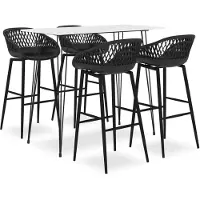 vidaXL Ensemble de bar 5 pièces blanc et noir