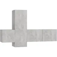 vidaXL Ensemble de 3 meubles TV en bois gris béton
