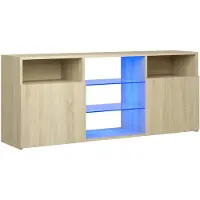 vidaXL Armoire TV avec lampes LED Chêne Sonoma 120x30x50 cm