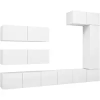 vidaXL Ensemble d'armoires TV 7 pièces blanc bois composite