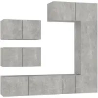 vidaXL Ensemble de 6 meubles TV en bois gris béton