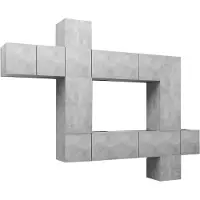 vidaXL Ensemble d'armoires TV 10 pièces gris béton Bois composite