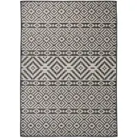 vidaXL Tapis à tissage plat d'extérieur 120x170 cm Rayures noires