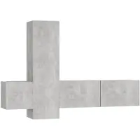 vidaXL Ensemble de 3 meubles TV en bois gris béton