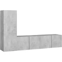 vidaXL Ensemble de 3 meubles TV en bois gris béton