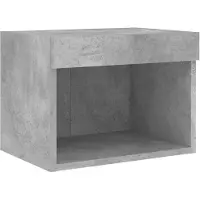 vidaXL Table de nuit murale avec lampes LED gris béton