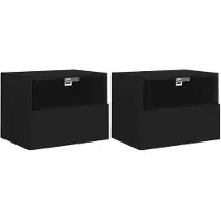 vidaXL Armoires murales TV 2 pcs. noir 40x30x30 cm bois composite