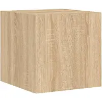 vidaXL Armoire TV murale avec lampes LED Chêne Sonoma 30,5x35x30 cm