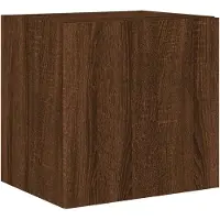 vidaXL Armoire TV murale avec lampes LED brun aspect chêne 40,5x35x40cm
