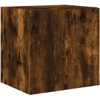 vidaXL Armoire TV murale avec lampes LED chêne fumé 40,5x35x40 cm