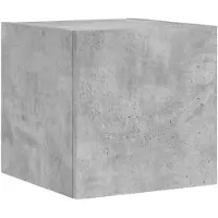 vidaXL Armoire TV murale avec lampes LED gris béton 30,5x35x30 cm