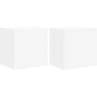 vidaXL Armoires TV murales avec lampes LED 2 pcs. Blanc 40,5x35x40 cm