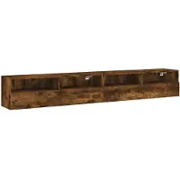 vidaXL Armoires murales TV 2 pcs. Chêne fumé 100x30x30 cm Matériau dérivé du bois