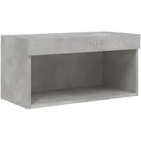 vidaXL Armoire TV avec lampes LED gris béton 60x30x30 cm