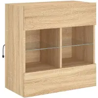 vidaXL Armoire TV murale avec lampes LED Chêne Sonoma 58,5x30x60,5 cm
