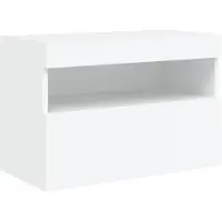 vidaXL Armoire TV murale avec lampes LED blanc 60x30x40 cm