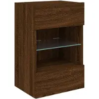 vidaXL Armoire TV murale avec lampes LED brun imitation chêne 40x30x60,5cm