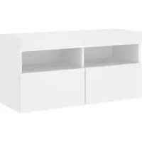 vidaXL Armoire TV murale avec lampes LED blanc 80x30x40 cm