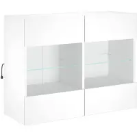 vidaXL Meuble TV mural avec lampes LED blanc 78,5x30x60,5 cm