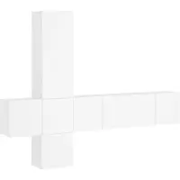 vidaXL Meuble-paroi 5 pièces blanc en bois composite