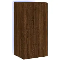 vidaXL Armoire TV murale avec lampes LED brun imitation chêne 40,5x35x80cm