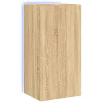 vidaXL Armoire TV murale avec lampes LED Chêne Sonoma 40,5x35x80 cm