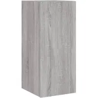 vidaXL Armoire TV murale avec lampes LED Gris Sonoma 30,5x35x70 cm