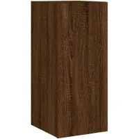 vidaXL Armoire TV murale avec lampes LED brun aspect chêne 30,5x35x70cm
