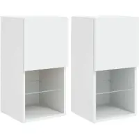 vidaXL Armoires TV avec lampes LED 2 pcs. Blanc 30,5x30x60 cm